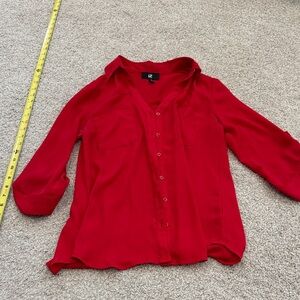 Iz Byer Vibrant Red Button-Down Shirt